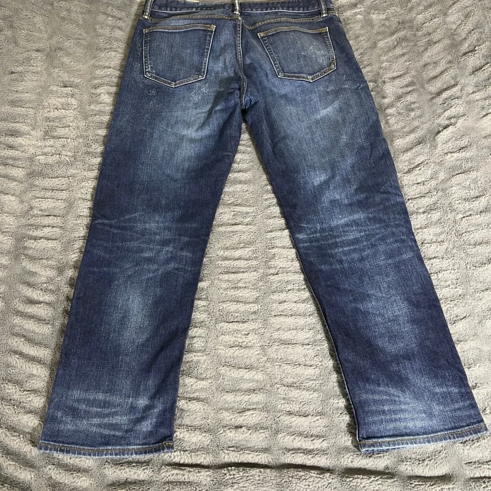 Banana‎ Republic Mens 34x28 Straight Fit Jeans Dark Wash Blue Denim AP727